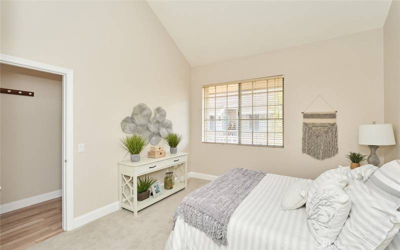 Secondary bedroom located near entryway