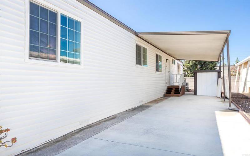 Cement driveway.