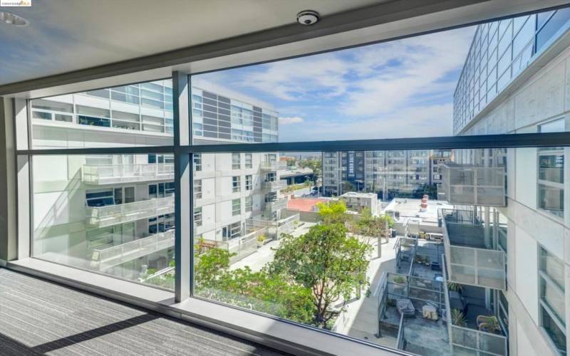 Courtyard upon exiting sixth floor's elevator