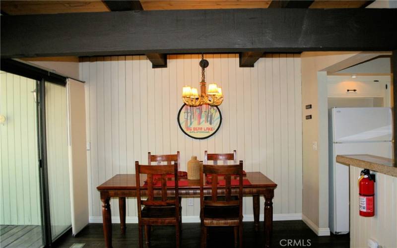 Dining Room with sliding doors that lead to the deck.