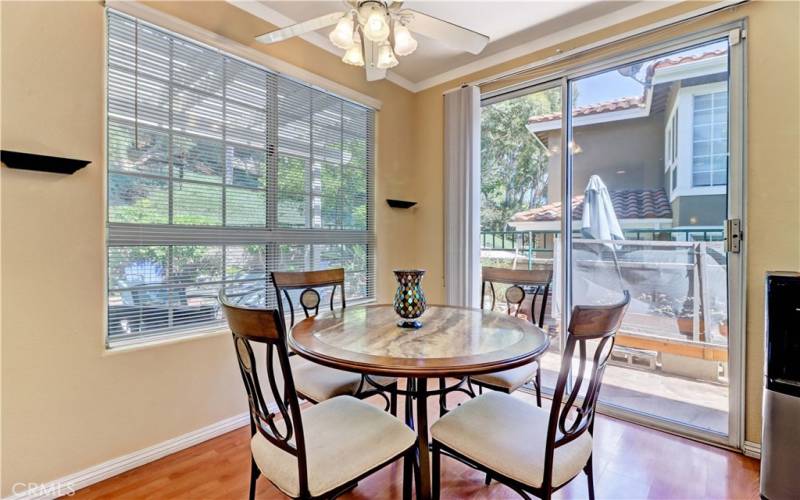 Additional dining nook in kitchen overlooking private yard