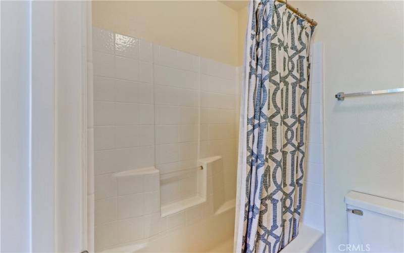 Tub/shower combination in upstairs hall bathroom