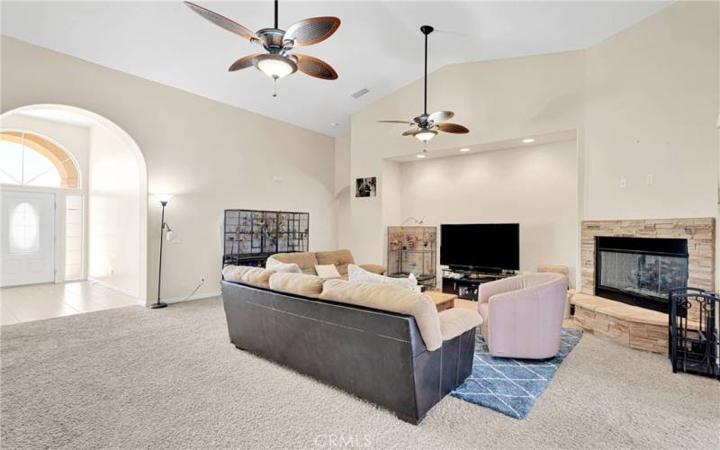 Bright entry way leads to large living room.