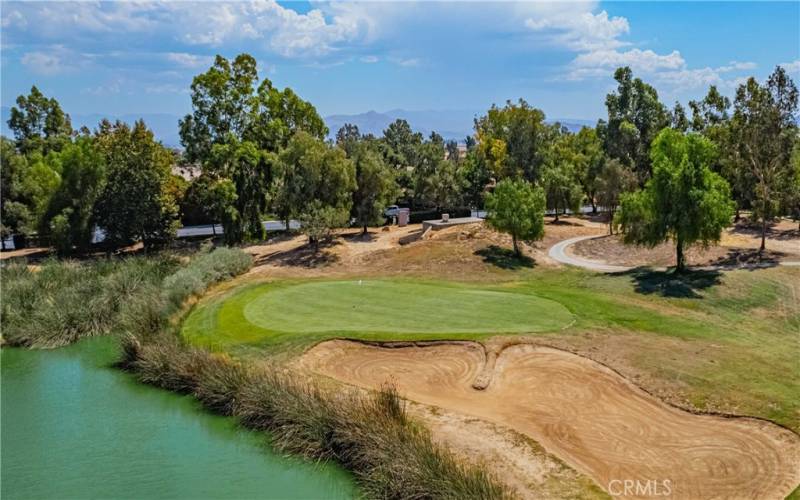 Golf course and lake inside the community.