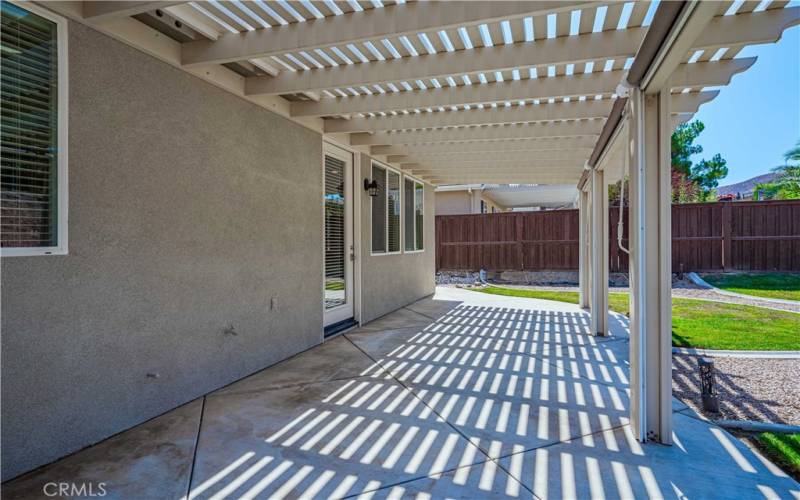 Patio with concrete underneath.