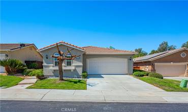 Welcome home to 141 Mccarron Way, Hemet inside the gated community of the Four Seasons. This cul-de-sac home features the Golf Course accross the street. 2 car remote controlled garage. Front lawn and concrete walkway to the front door and back yard fence.