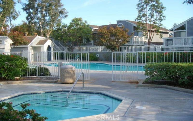 Assn. Spa area and pool

in background.