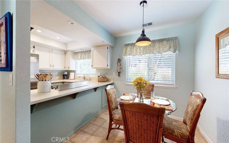 Dining area and kitchen.