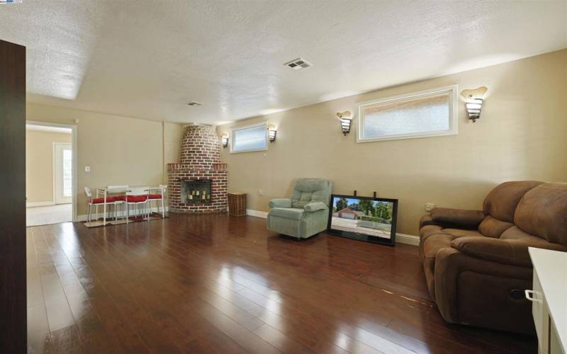 In-law quarters with a private front door entrance and French doors leading to the backyard.