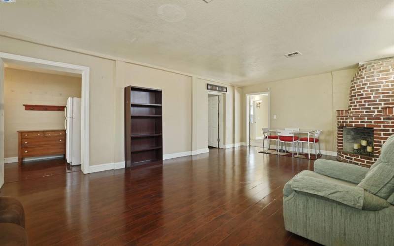 In-law quarters with a private front door entrance and French doors leading to the backyard.