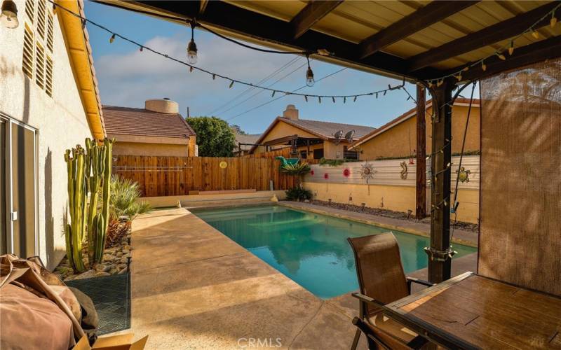 Patio and pool area.