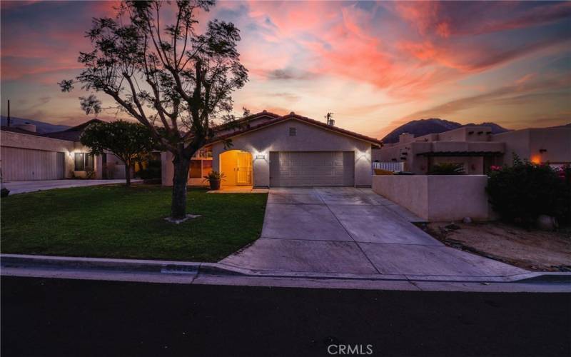 Twilight sunset exterior photo.