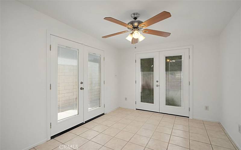 Sunroom for relaxing with new doors