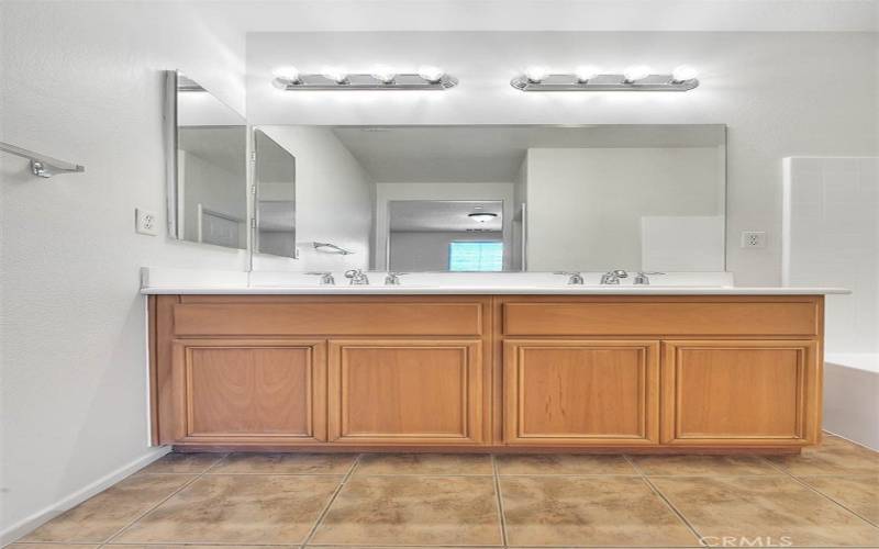 Primary Bathroom with Dual Sinks.