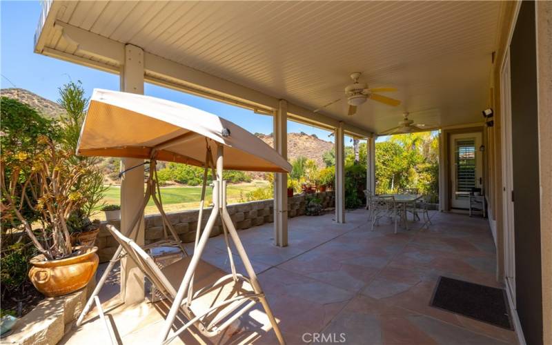 Backyard patio with cover.