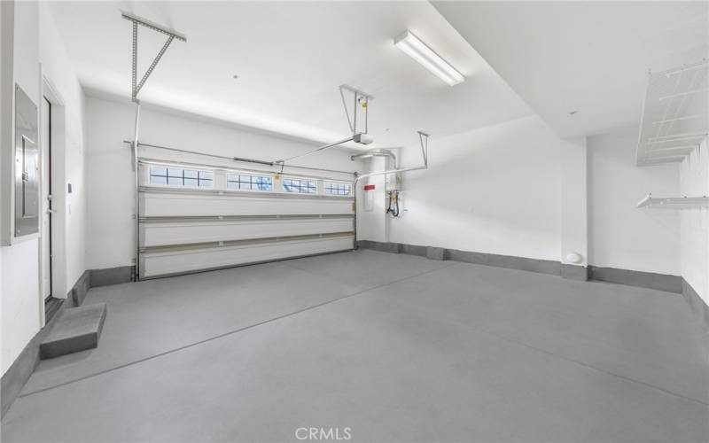 Attached 2-car garage with ample room for storage