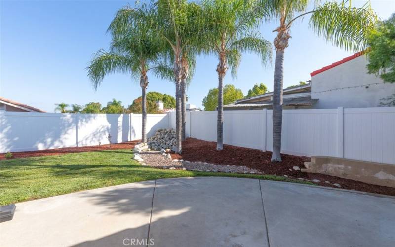 Backyard with waterfall feature