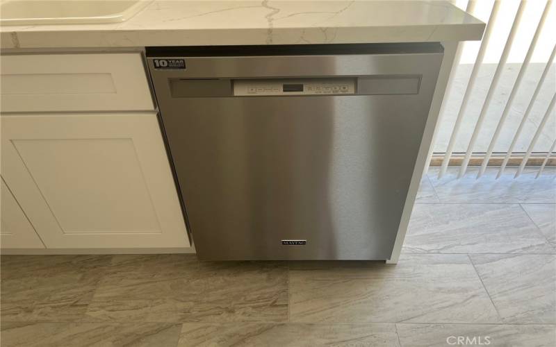 New Maytag stainless steel dishwasher.