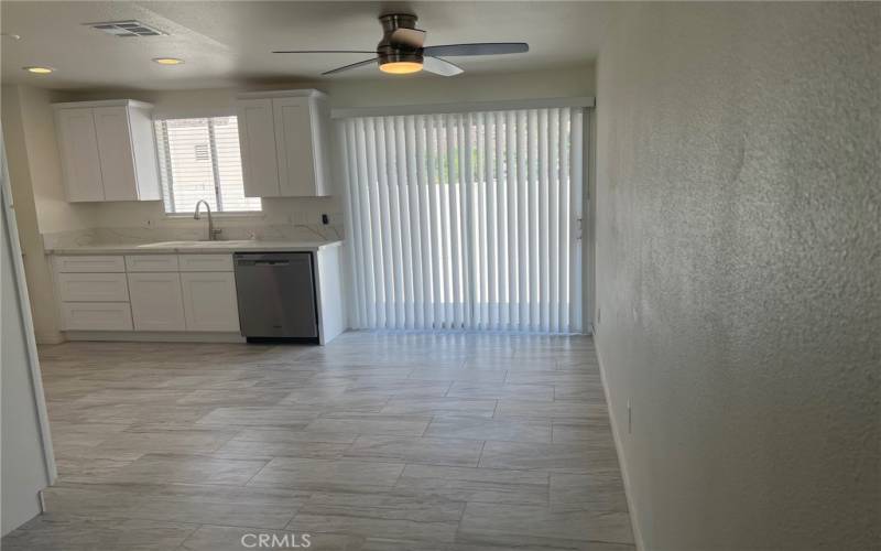 View from living room toward the dining area.