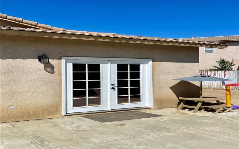 Back Patio with French Doors