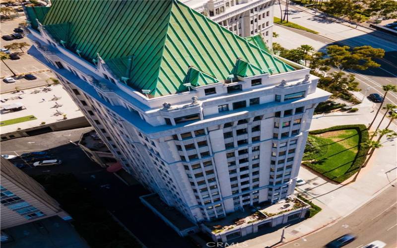 Aerial view of this iconic building