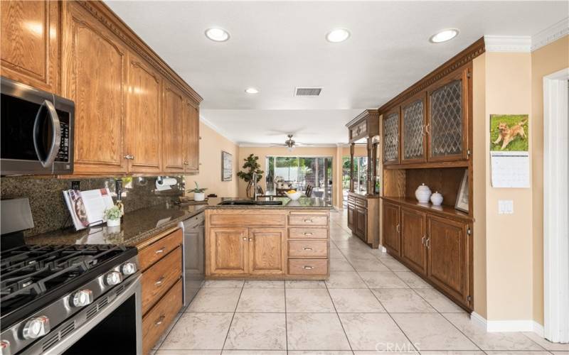 Gorgeous kitchen with stainless steel appliances and ample counter space