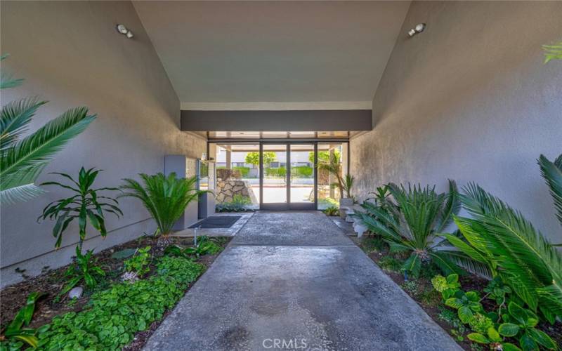 View of the locked entrance from the interior of the community...