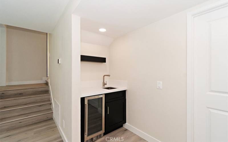 Beverage Bar with Sink in Family Room