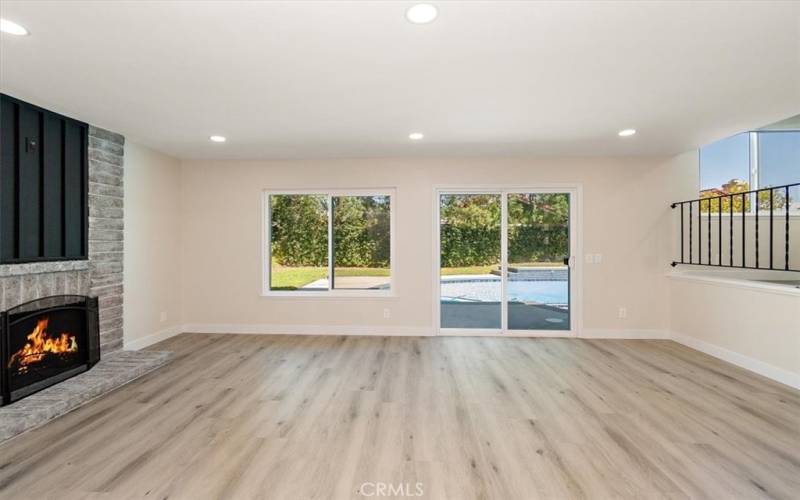 Family Room with Slider to Backyard Pool