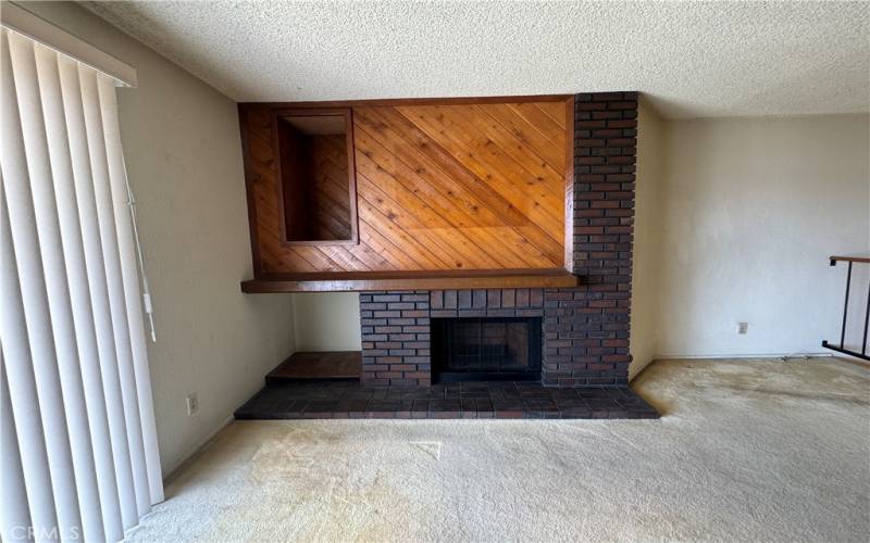 Living room with fire place.