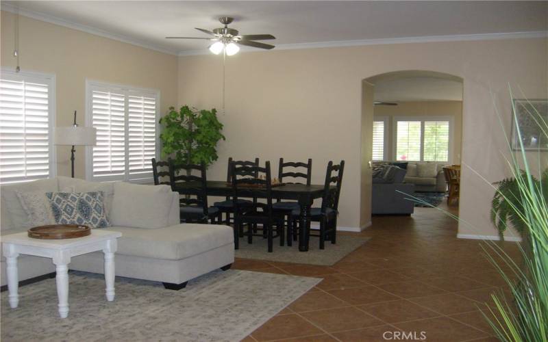 Living & Dining Room Include Ceiling Fans