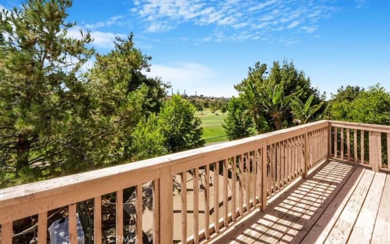 Balcony overlooking golf course