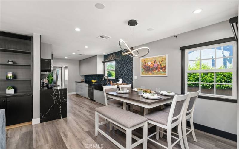 Dining room open floor plan