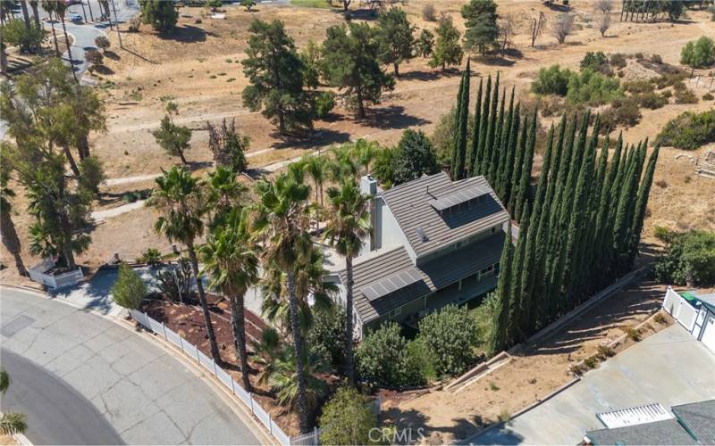 Aerial view of home.