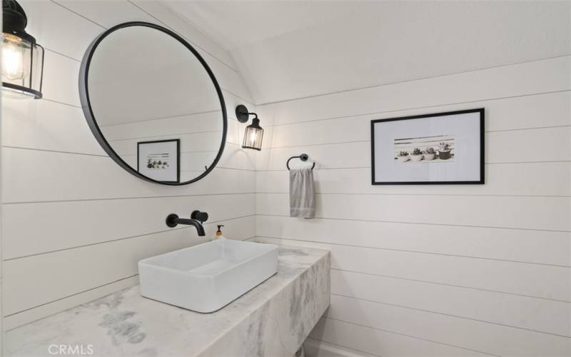 Remodeled ½ Bathroom Downstairs With Shiplap