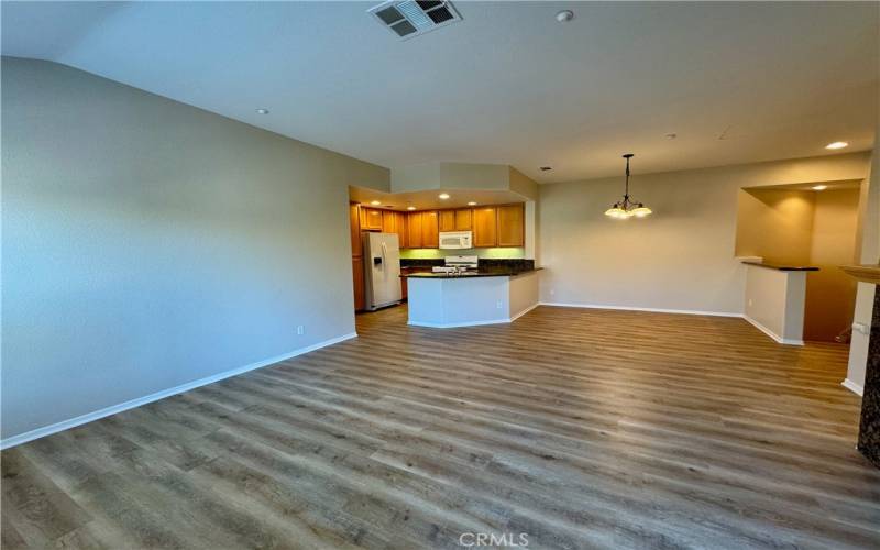 Family room looking towards kitchen