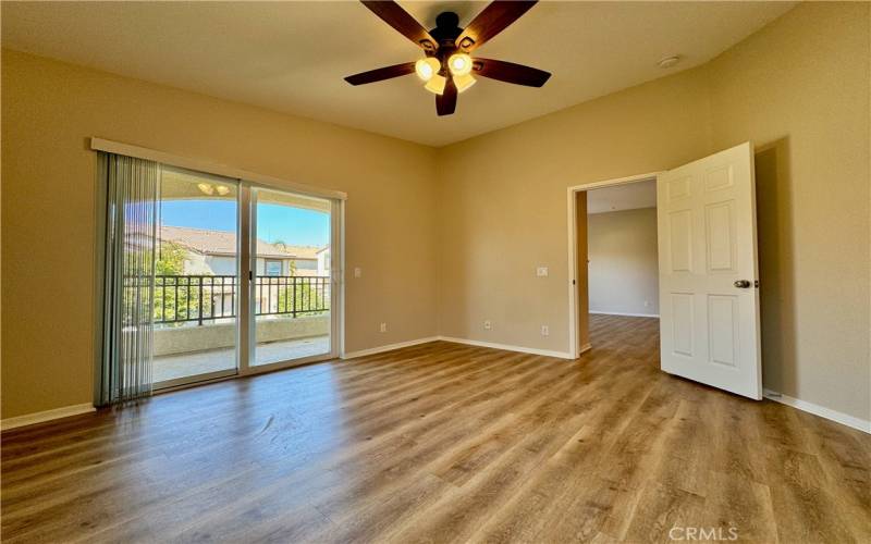 Main bedroom with sliding door to balcony