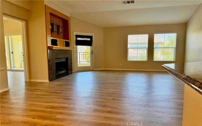 Looking towards balcony door from eating area