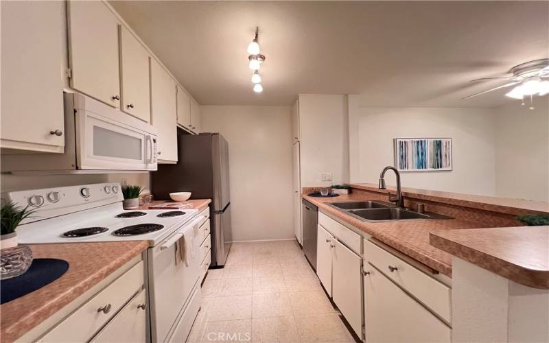 Kitchen with ample cupboards