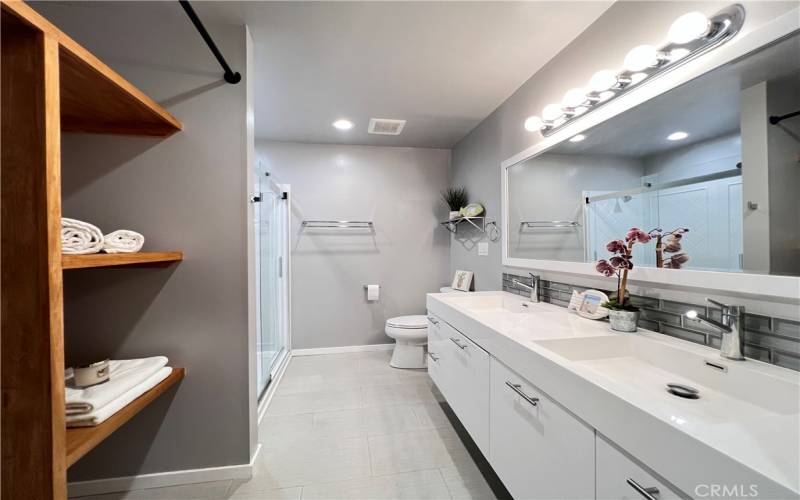 Master bathroom with double sinks