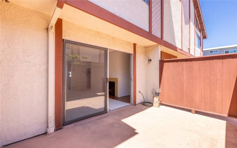 Private patio off of the front of the unit