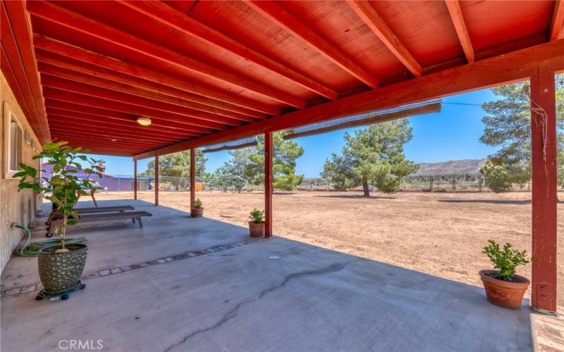 Expansive covered back patio.