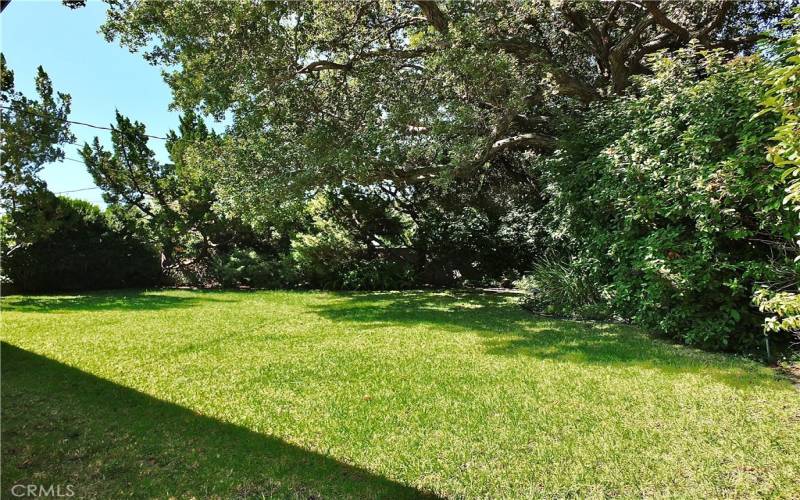 secluded serene backyard perfect for entertaining with a adequate sized side yard