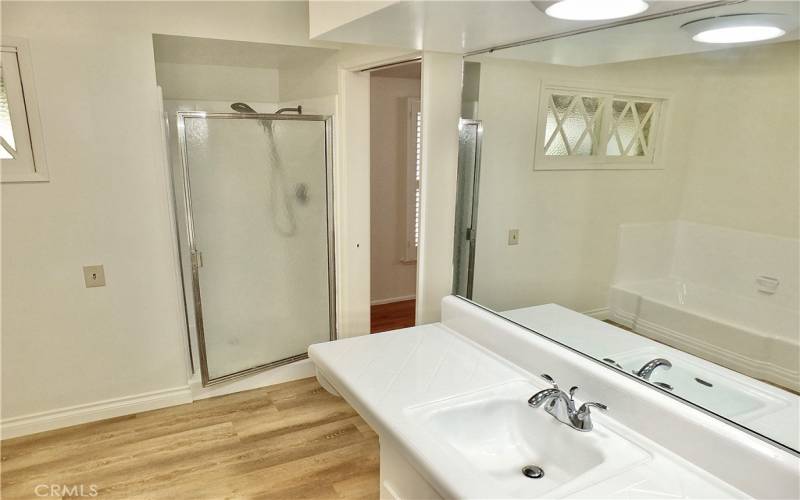 Large full bath with seperate tub and shower