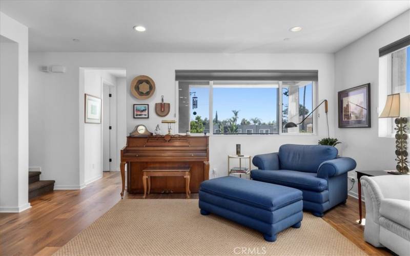 Spacious yet cozy family room.