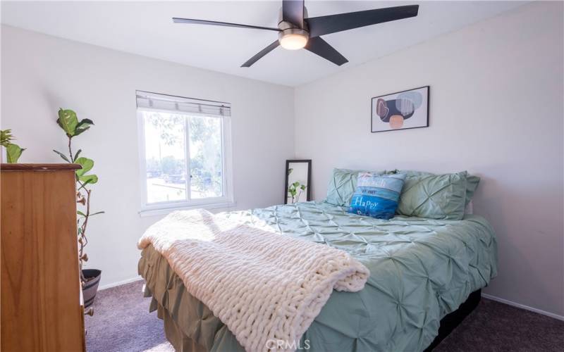 Bedroom 1 with ceiling fan