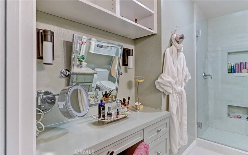 Vanity area in primary bathroom.