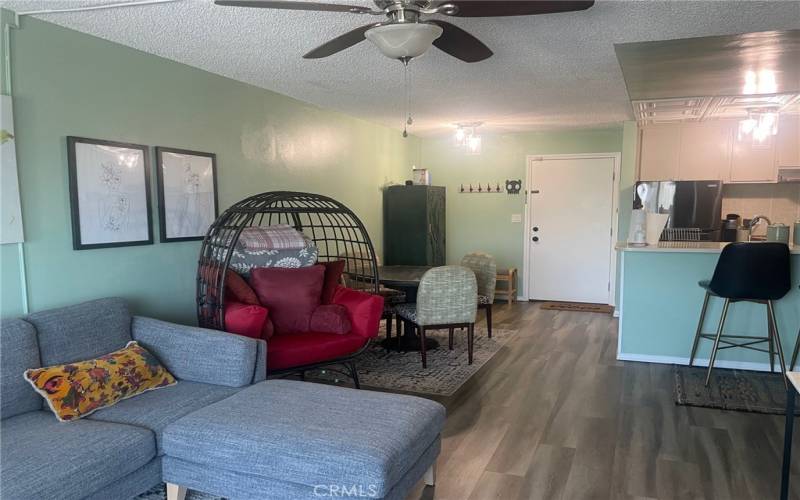 Light and Bright Living Room with ceiling fan