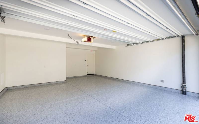 garage with epoxy floors