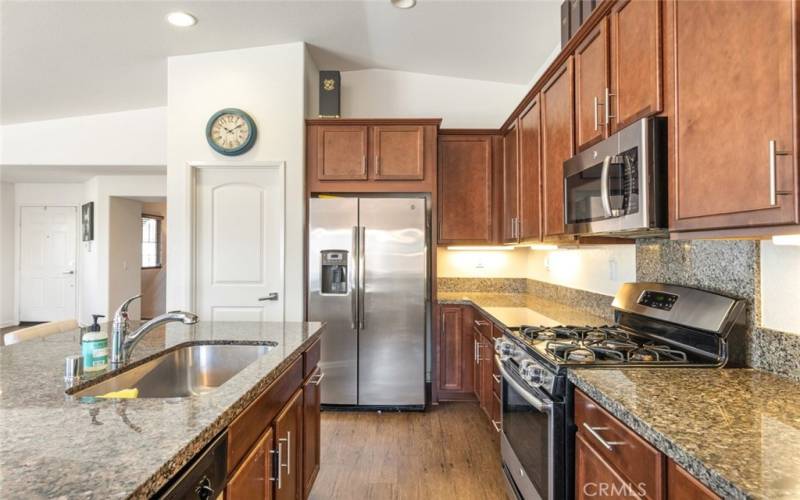 The pantry offers convenient storage with easy access, seamlessly integrated into the kitchen layout.